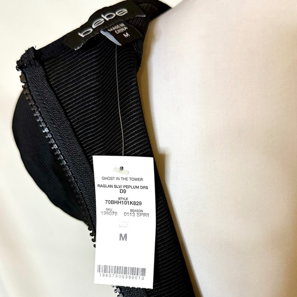 BEBE Raglan Sleeve Peplum Dress - Picture 6 of 6